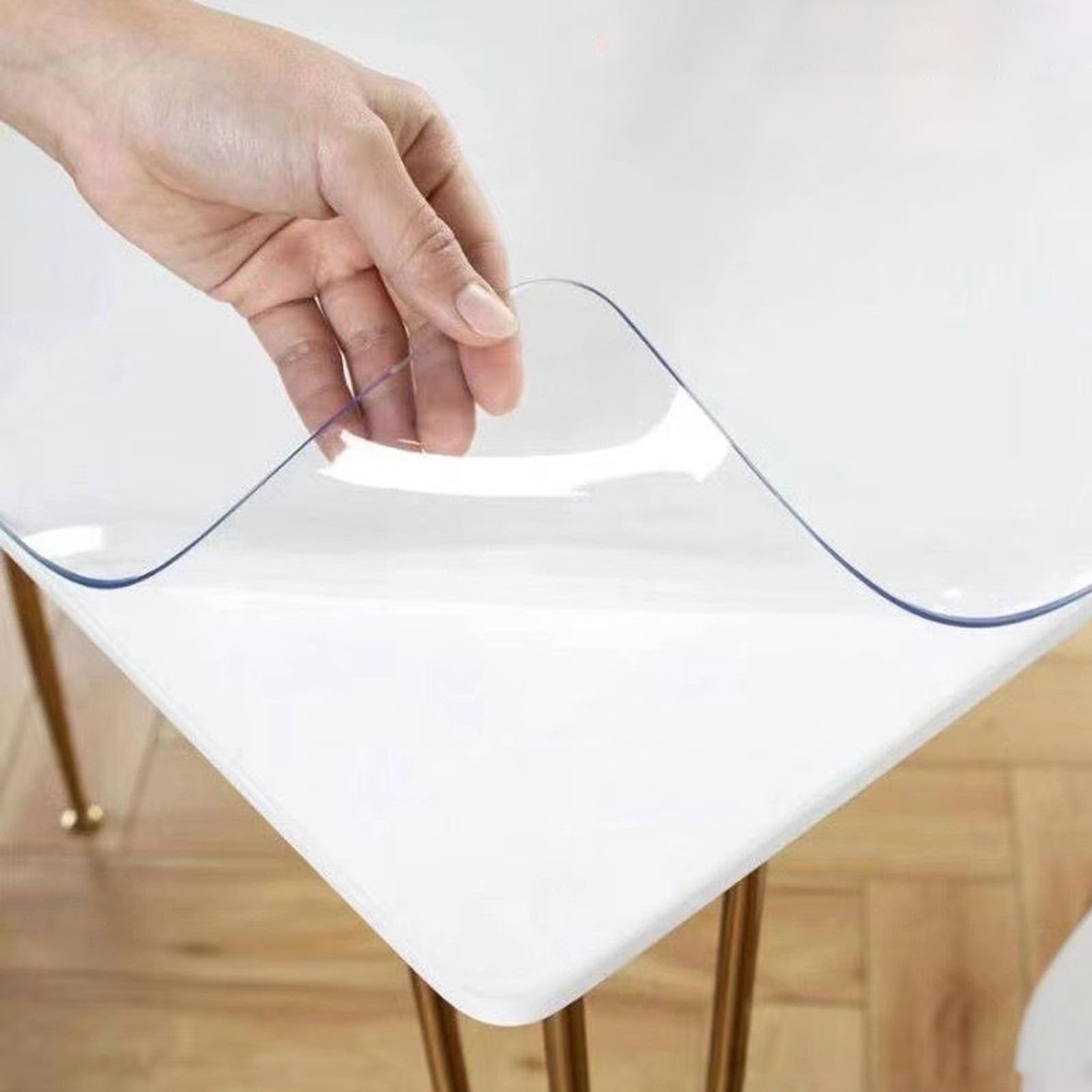 Protector Escritorio Transparente, PVC Alfombrilla Escritorio, Tapete de Escritura Antideslizante Protector Mesa Impermeables Estera de Escritura para Oficina, Hogar, Tocadores(Transparent,90 cm × 120