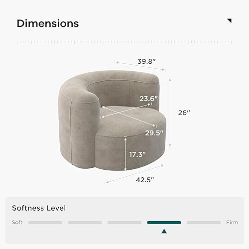 Miniatura 2 de Acanva - Sofá de terciopelo con respaldo curvo y diseño moderno de lujo, sofá minimalista cómodo para sala de estar, apartamento, espacio de Silla