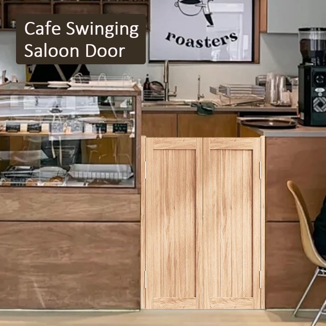 Schwingtüren, 24/30/32/36 Zoll Breite, Doppelflügeltür für Cafés, Halbtüren mit Scharnieren, Innentür aus Holz für Küche, Eingang, Trennwand, Theke, Wohndekoration (Weiß, 86 x 100