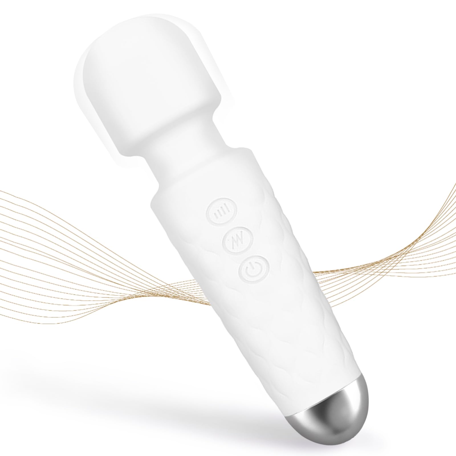 Upgraded Mini Massager - Powerful-Quiet-Portable - Multiple speeds and Modes (White)