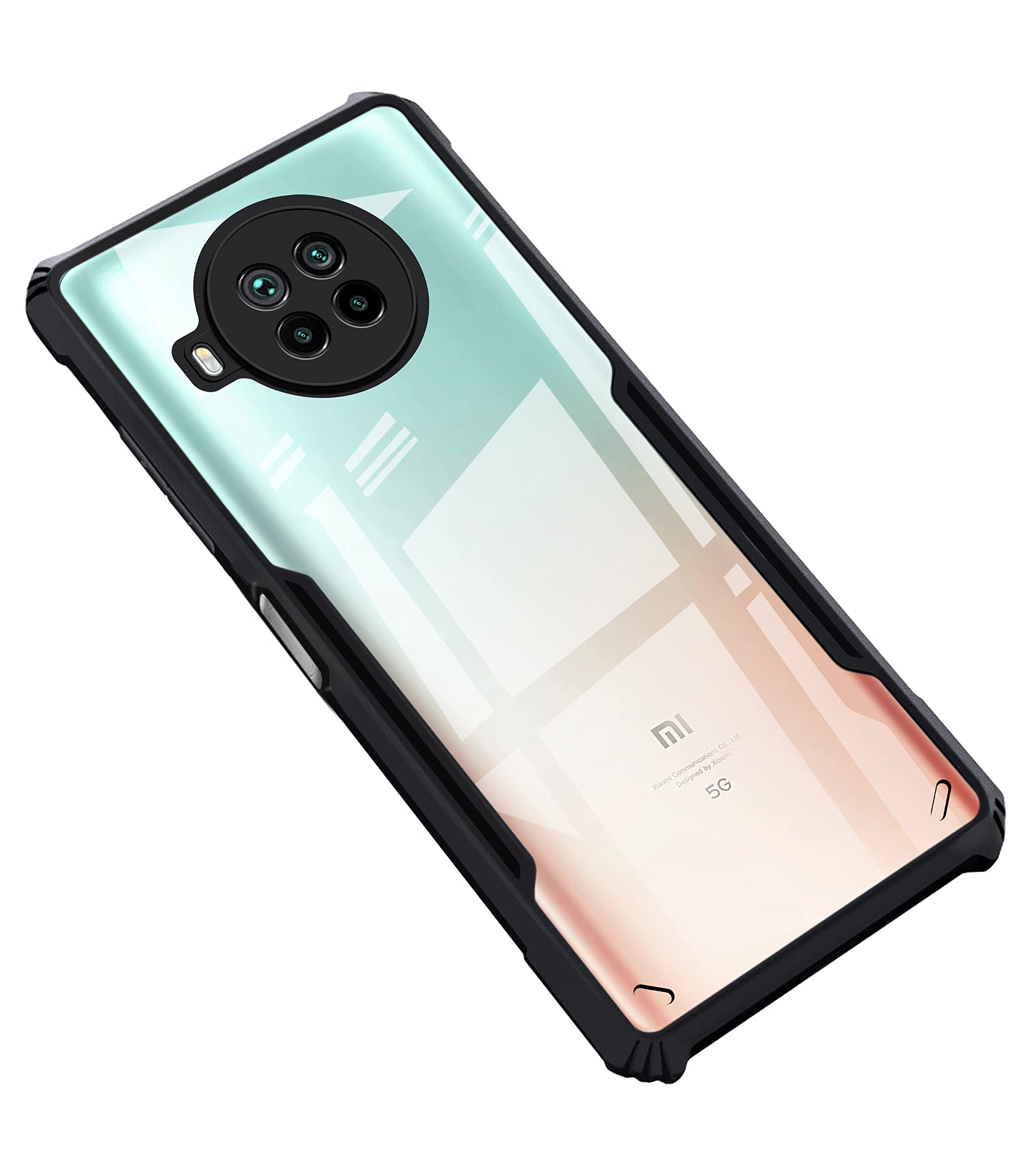 Amazon Brand - Solimo Back Case Cover for Mi 10i / Mi 10T Lite 5G | Compatible for Mi 10i / Mi 10T Lite 5G Back Case Cover | Clear Case with Camera Protection | (TPU + PC | Matte Black)