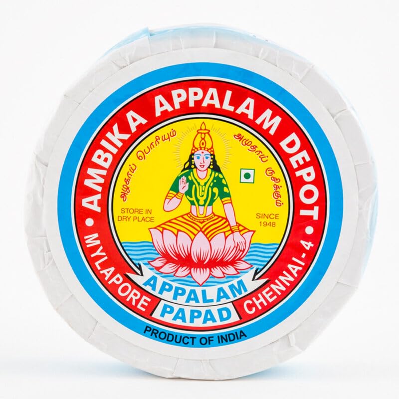Ambika Appalam | Papad | South Indian Appalam | No.1 in India | Wafer | Fryum| A++ Grade, 50 Appalams (No:1 – 4.75" Diameter, 2) (B0C8TGKNGF) Amazon Price History, Amazon Price Tracker