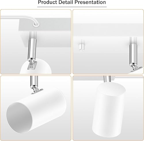 Miniatura 6 de AUQUEE Kit de iluminación de riel de 3 luces, foco de techo flexible de 3 vías, luz de pared LED industrial para gabinete de cocina, galería, bar,