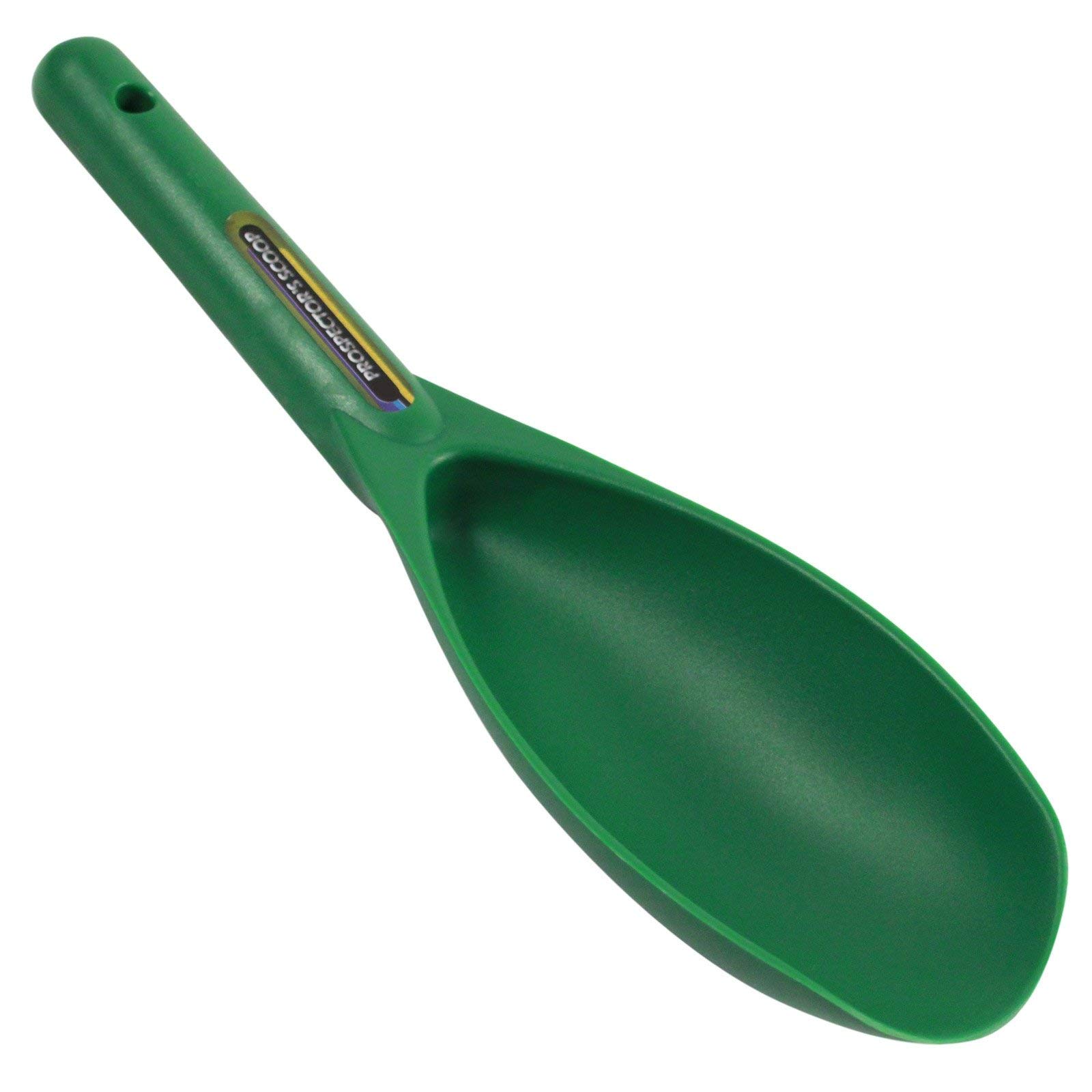 SE Green Prospector's Scoop - 12.5" Heavy-Duty Plastic Tool for Metal Detecting, Gold Panning, Treasure Hunting, and Gardening