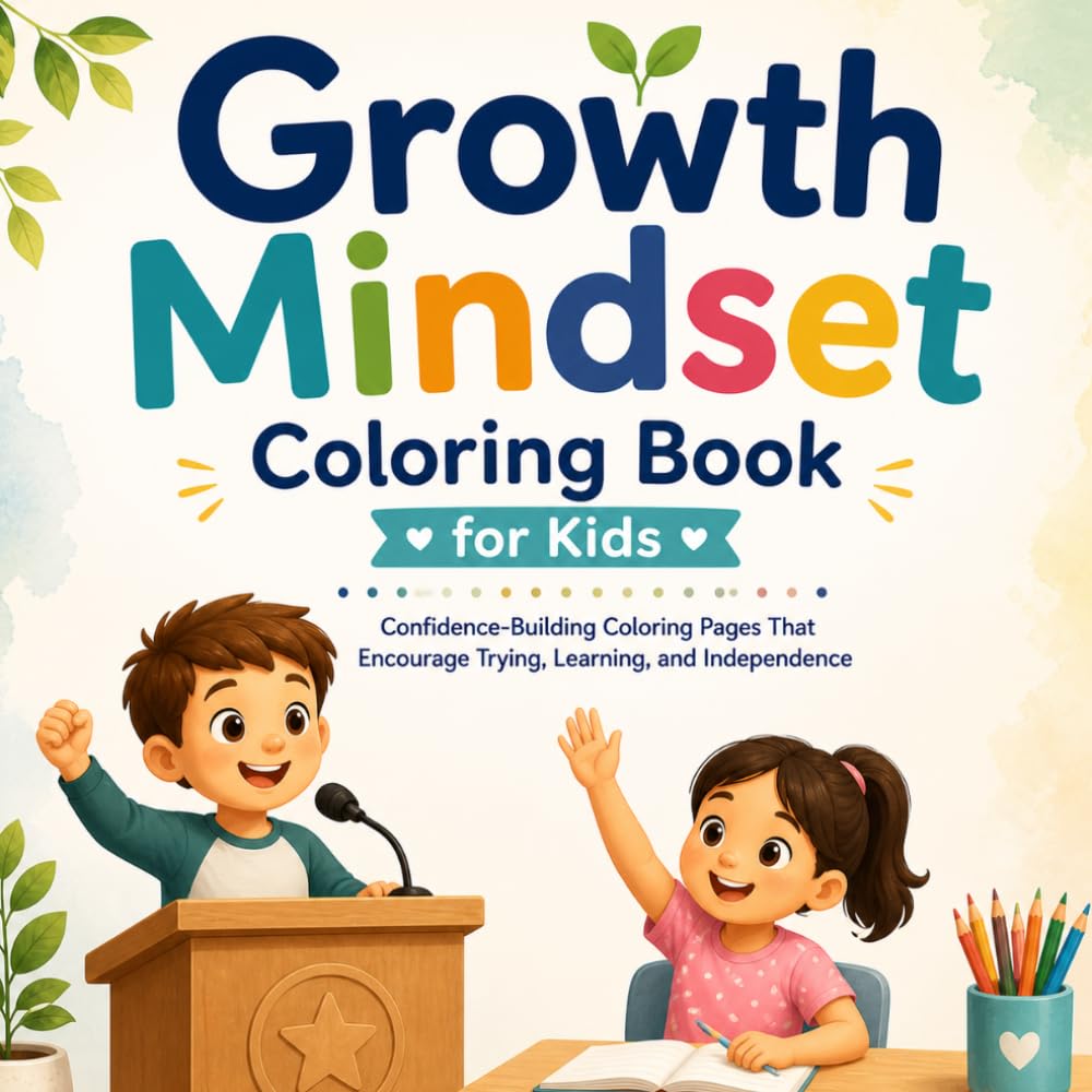 Growth Mindset Coloring Book For Kids: Confidence-Building Coloring Pages That Encourage Trying, Learning, and Independence