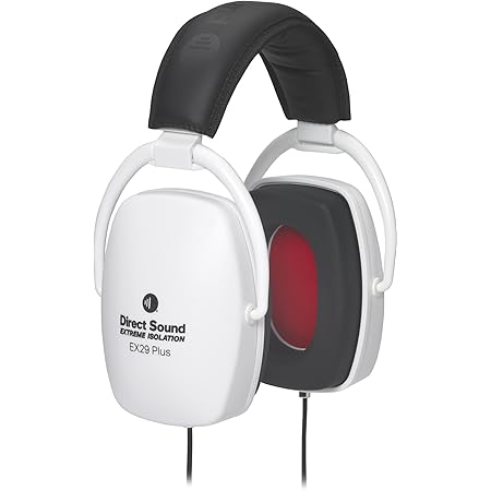 Direct Sound EX29WHITE Plus v3.0 Extreme Isolation High Precision Audio Stereo Noise Isolating Headphones Midnight Detachable Premium Cable Folding Adjustable Headband White