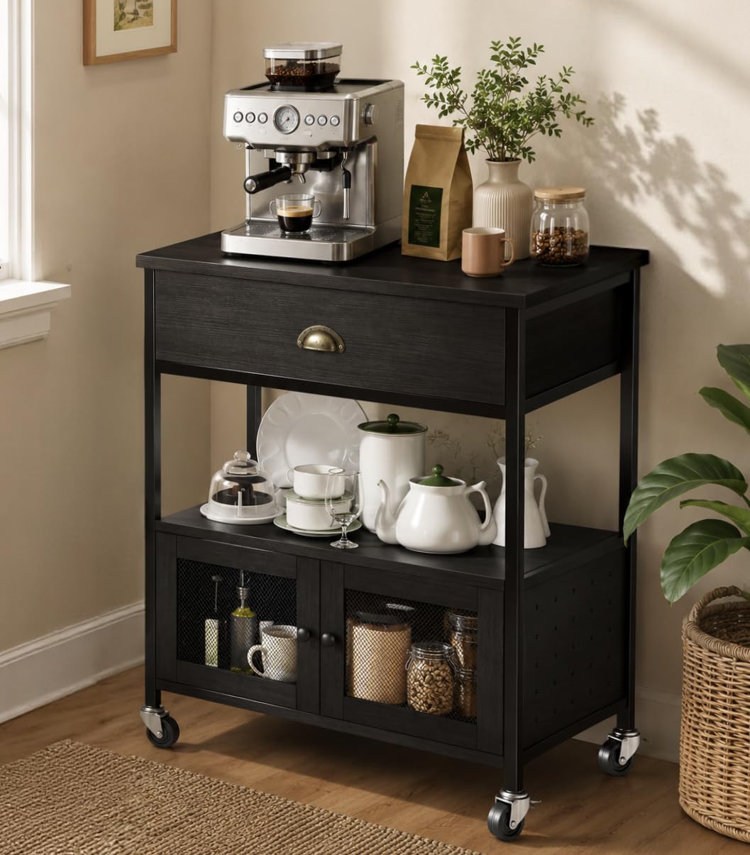 Catrimown Coffee Bar Cart Cabinet