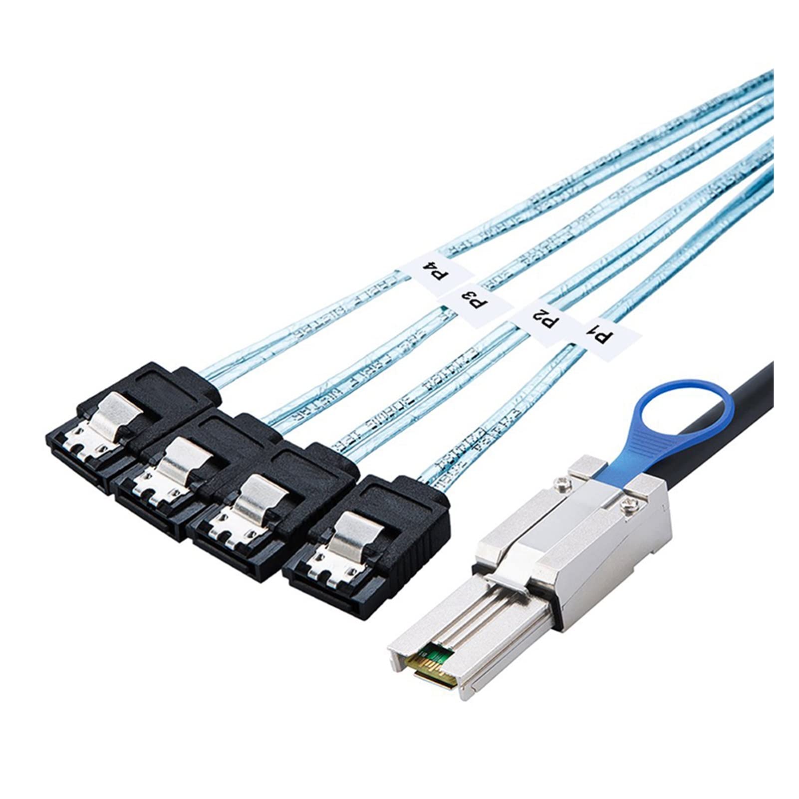 SAS Câble 8088 à 4 SATA Adaptateur de câble, Externe SFF 8088 26 Contrôleur de Broche à 4X SATA Convertisseur de Cordon de séparateur de périphérique de fond-1M