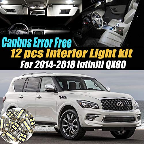 Kit de 12 luces LED interiores para auto 6000K blancas miniatura 1