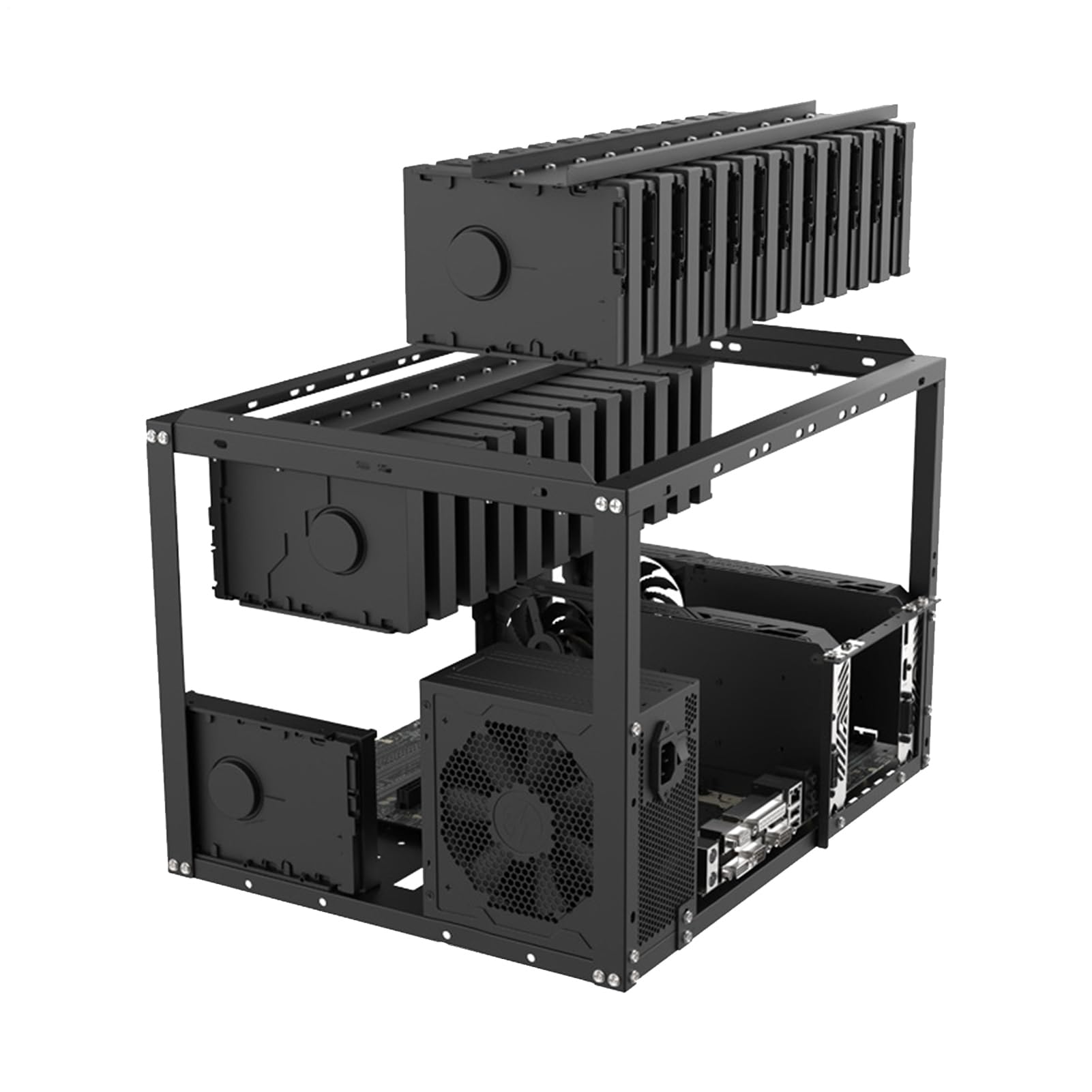 Mining Frame, PC Rig Case, Stackable Desktop Chassis, Durable Rack Stand for Crypto Coin Currency, Open Air Structure, Easy Assembly, Cooling Support, Metal Holder for Miner Devices