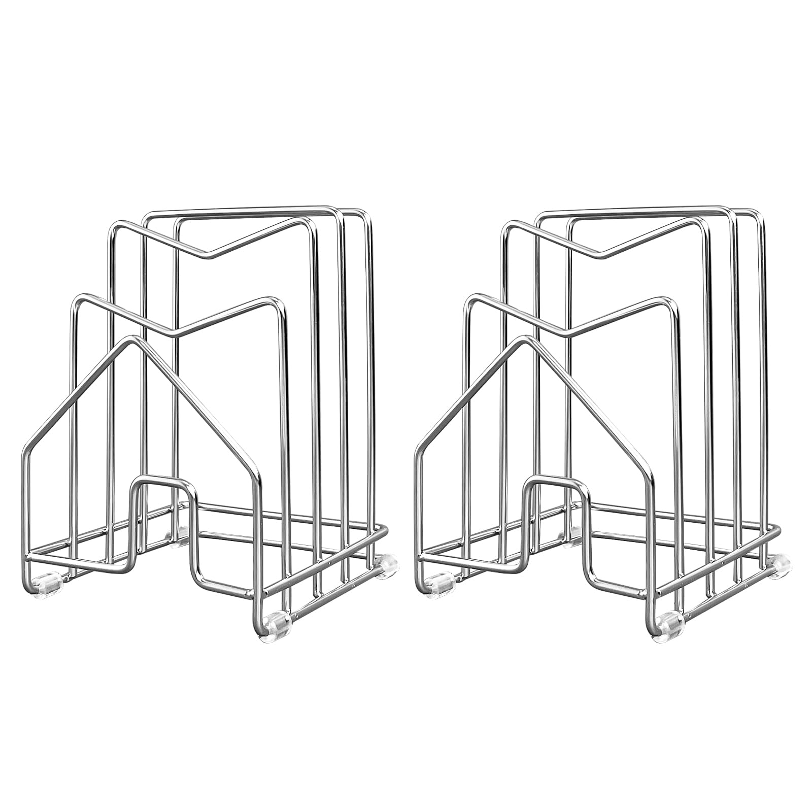Topfdeckel-Organizer und Schneidebrett-Halter für Innenschrank, Edelstahl 304Topf- und Pfannen-Organizer für unter dem Schrank, Halter für Topfdeckel, Keksebleche, Backformen, Servierbleche，2 silber