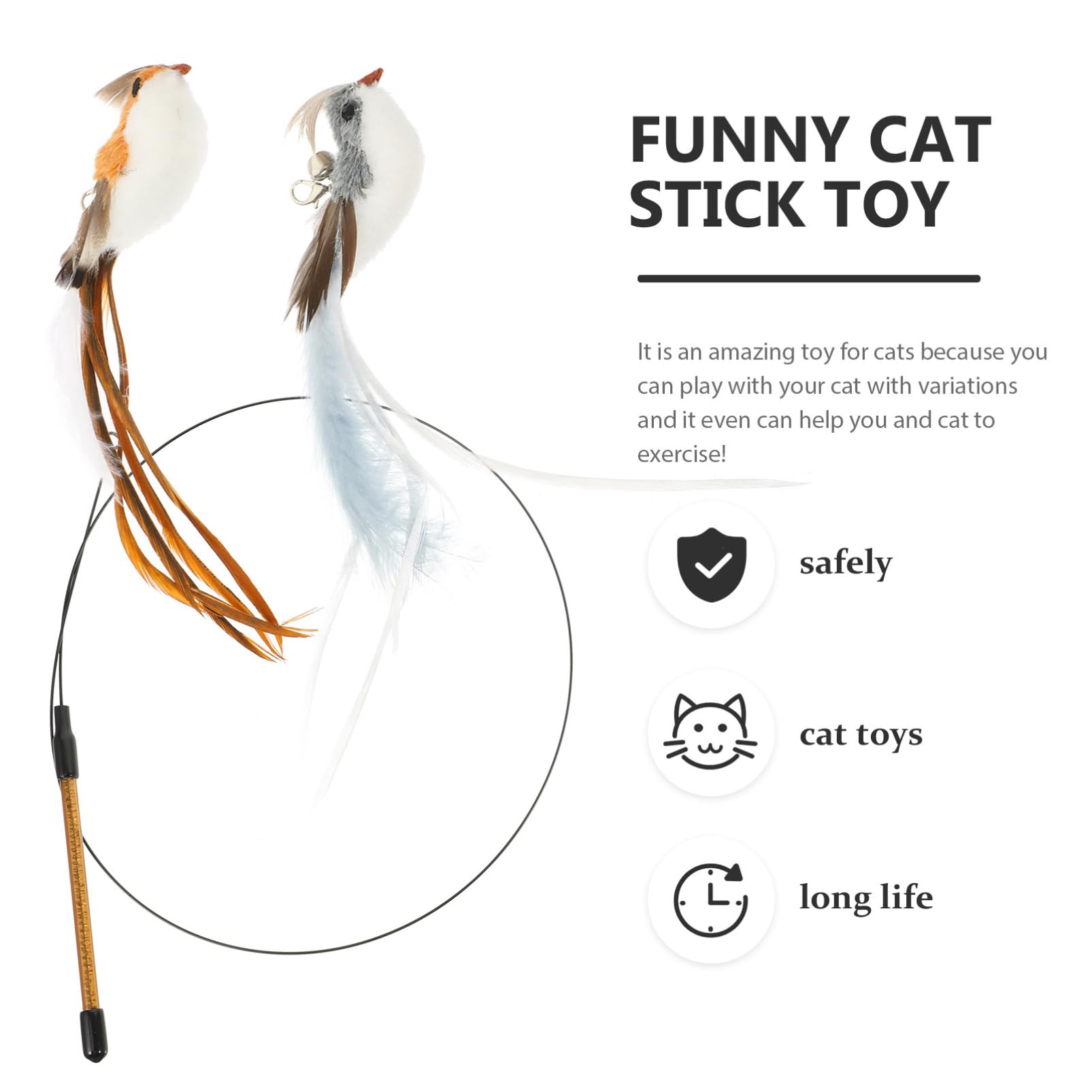 DOITOOL 1ensemble à Chat Interactive avec Recharges Plumes De Têtes De Jeu pour Instinct De Chasse des Félins Intérieur