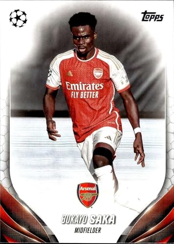 2023-24 TOPPS UEFA CLUB COMPETITIONS #148 BUKAYO SAKA SOCCER OFFICIAL TRADING CARD OF SOCCER