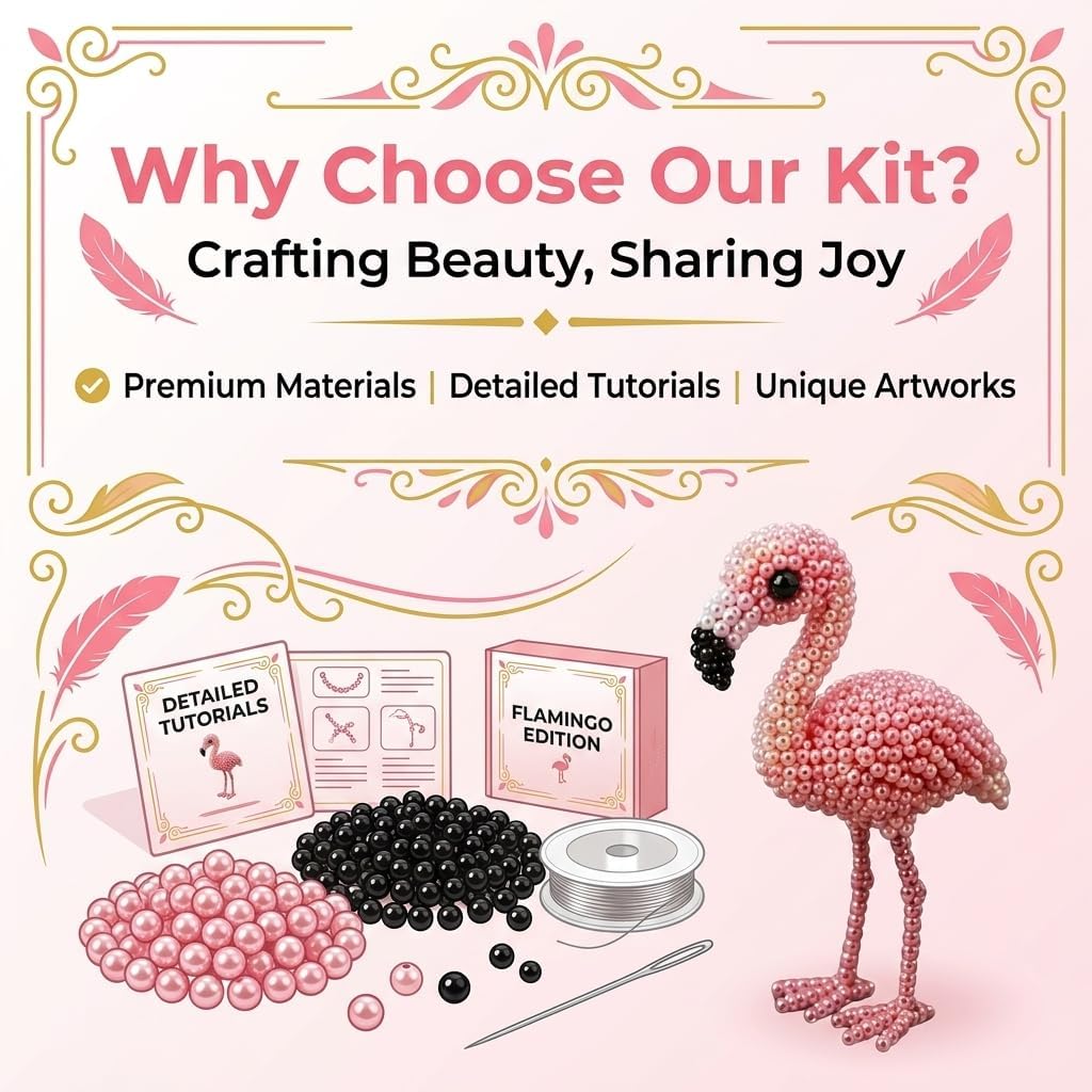 Depehelp DIY Bird Beading Kit, 3D Beaded Animal Craft Set with Colourful Beads and Instructions for Handmade Desk Decor (Green)