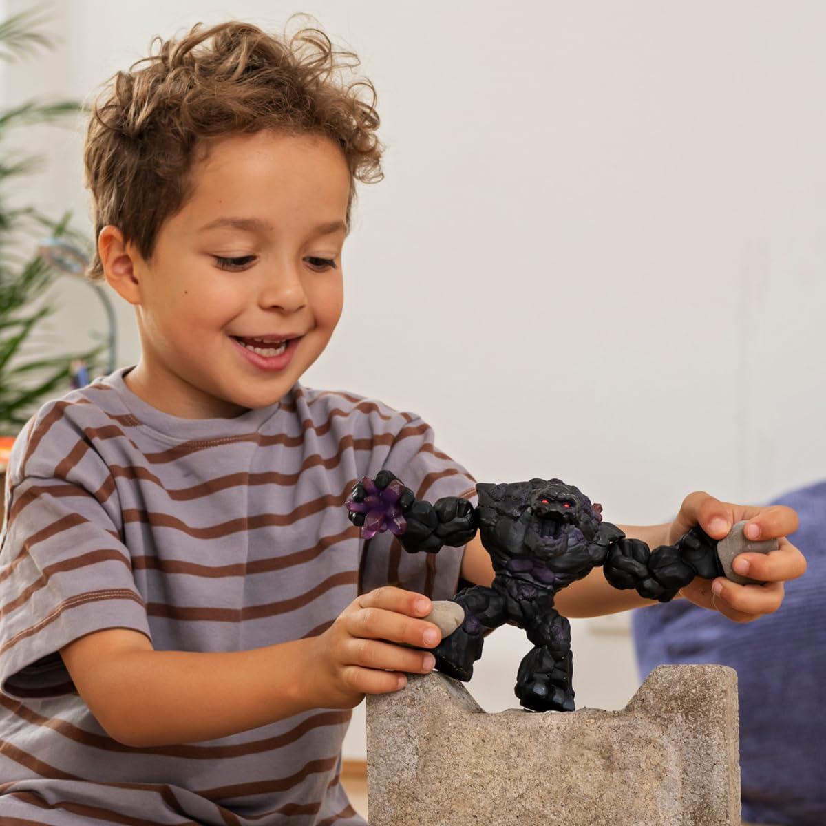 SCHLEICH Eldrador Creatures, 9" Shadow World Stone Monster Toy with Crystal Set - Image 3