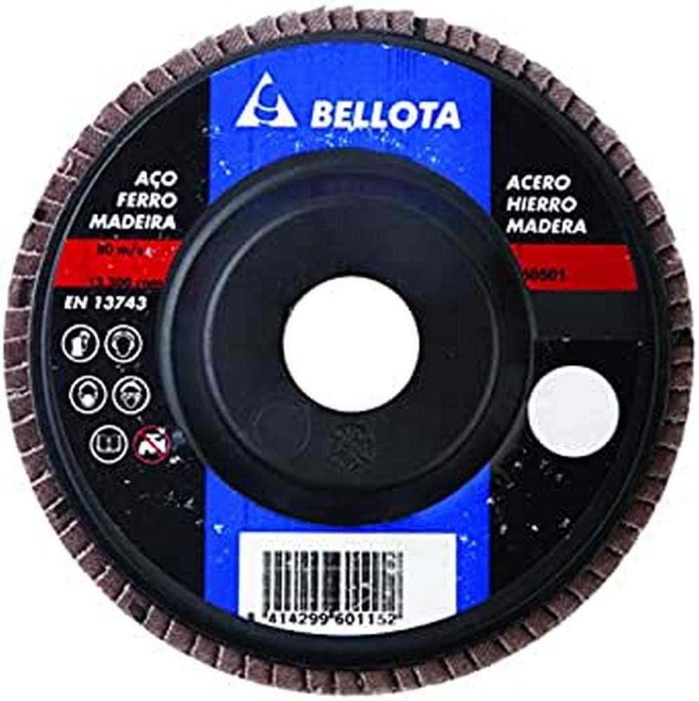 Bellota 50501-80 - Disco de láminas, desbaste metal corindón A 80 (base de poliamida, 115 mm)