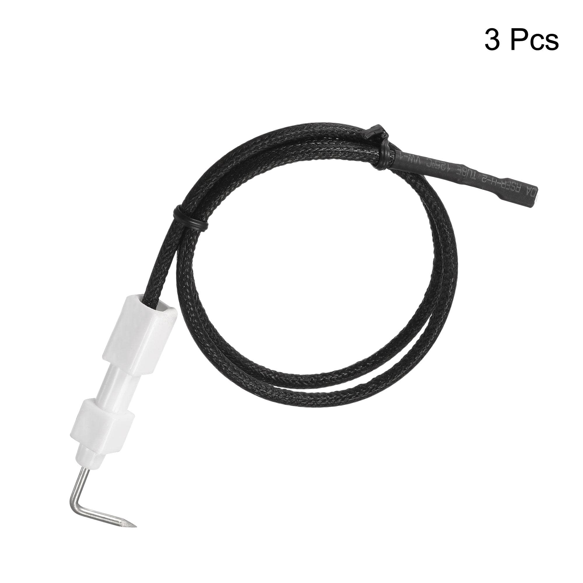 sourcing map Encendedor Alambre Cerámica Electrodo Ensamblaje 400mm Longitud Gas Parrilla Encendedor Alambre Encendido Electrodo Reemplazo 3 uds.