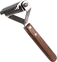 onebarleycorn - Dog and Cat Grooming Brush, Effective Removal of Dead Hair and Undercoat, 14 Blades