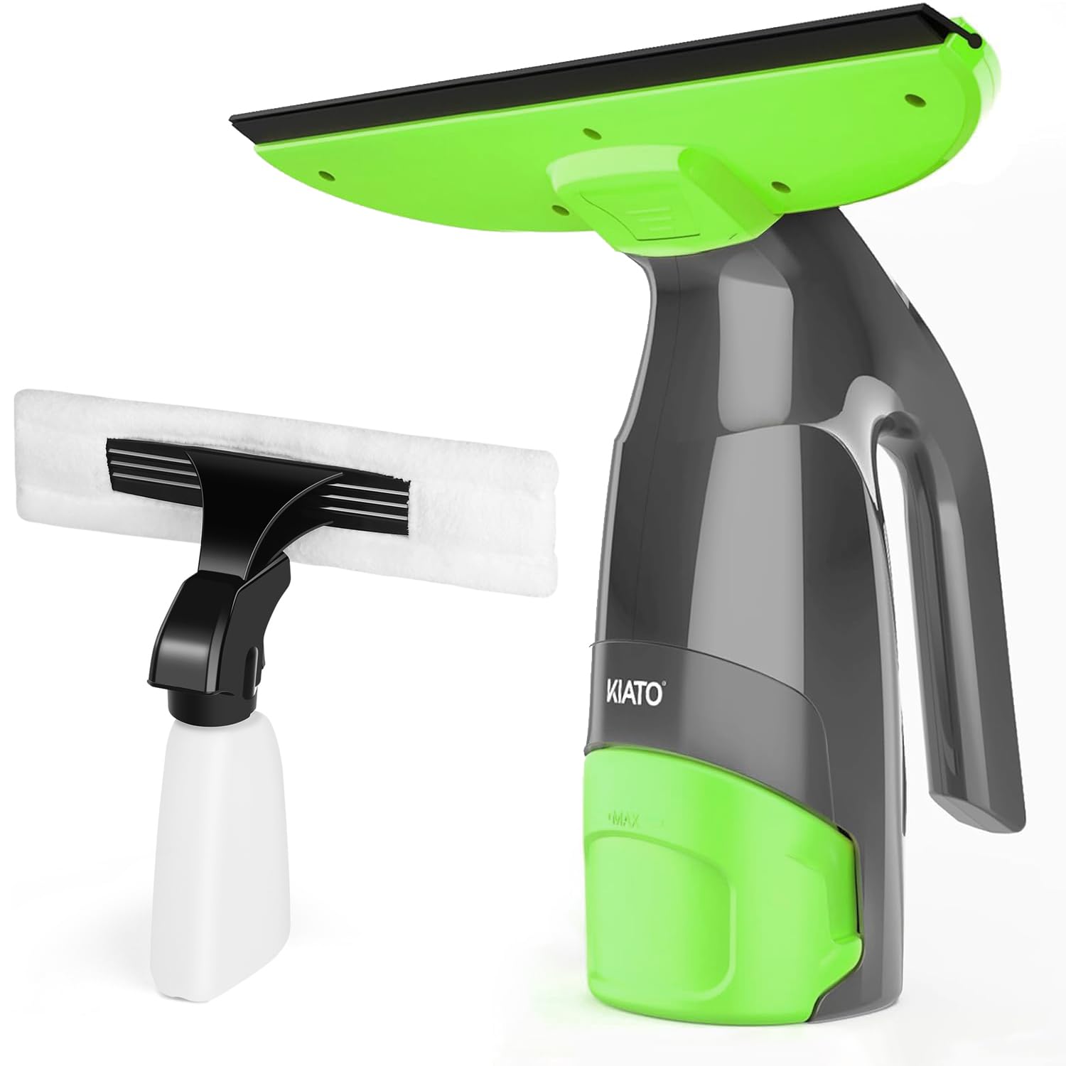 Fensterabzieher kabellos, 27,9 cm, wiederaufladbarer Fenstersauger mit Sprühflasche, elektrischer Abzieher für Fenster, Fliesen, Spiegel, 200 ml Wassertank