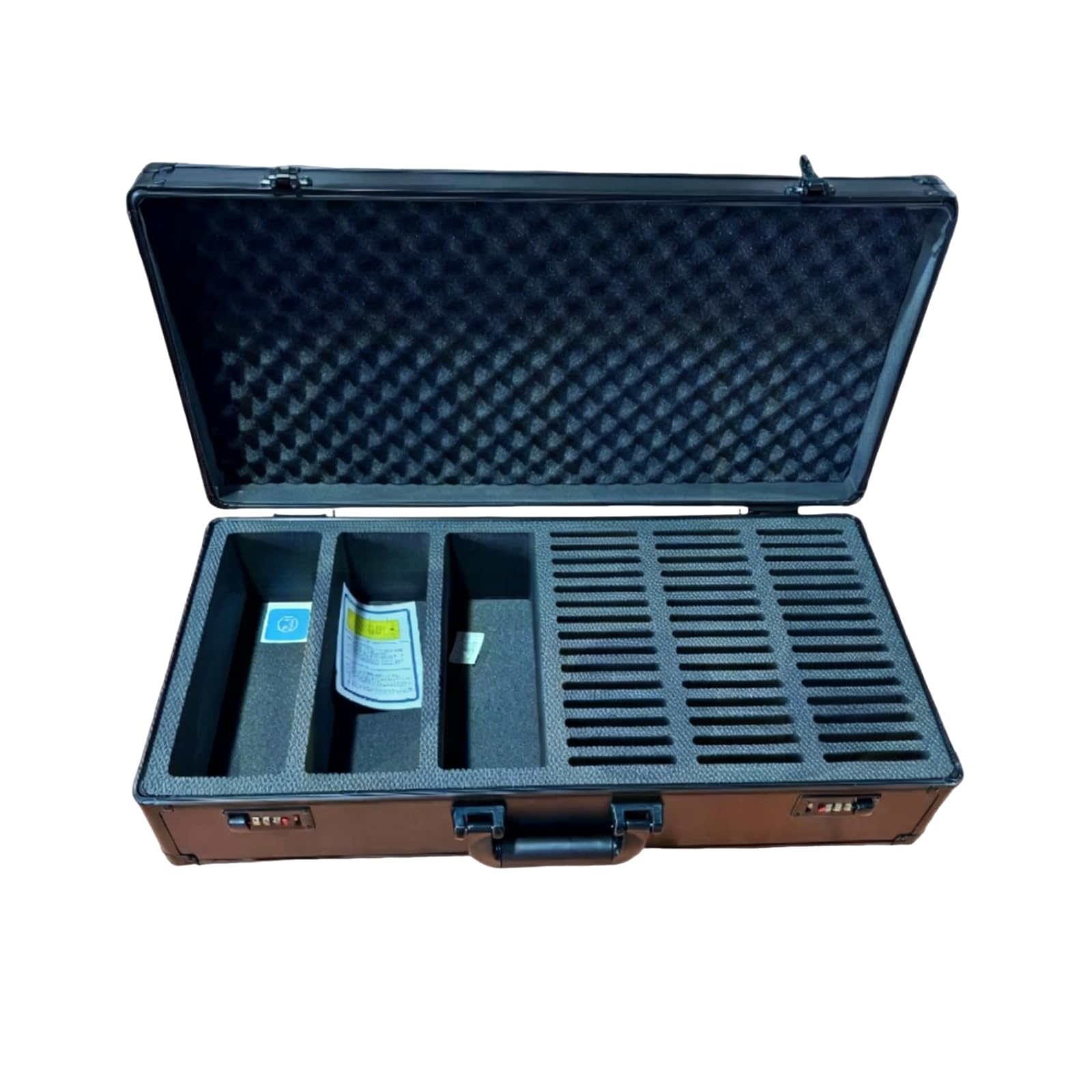 Baoblaze Estuche para Tarjetas Caja de Almacenaje Maletín Expositor con Compartimentos Ordenados Casco Duro Metal y Espuma Adecuado para Coleccionistas Ferias, style to 2