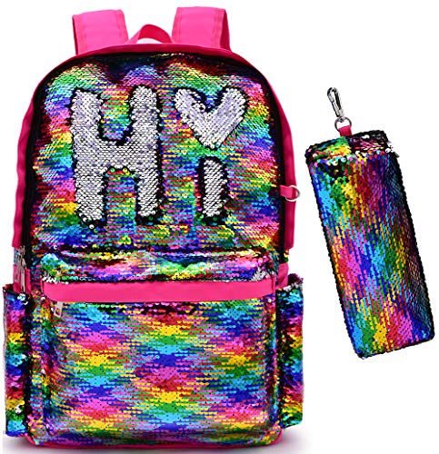 flip sequin school backpack