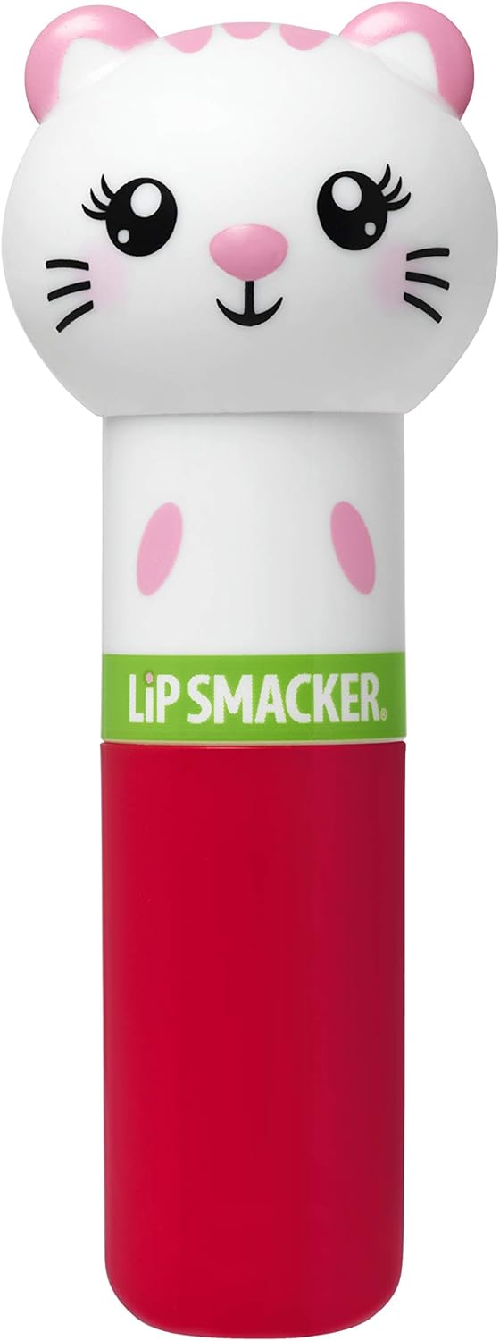 Lip Smacker - Lippy Pals Collection Lip Balm - Bálsamo Labial para Niñas Gatito - Sabor Sandía - Regalo para los Amigos con Figuras de Animales, Maquillaje para Niñas - Pack Individual de Gatito