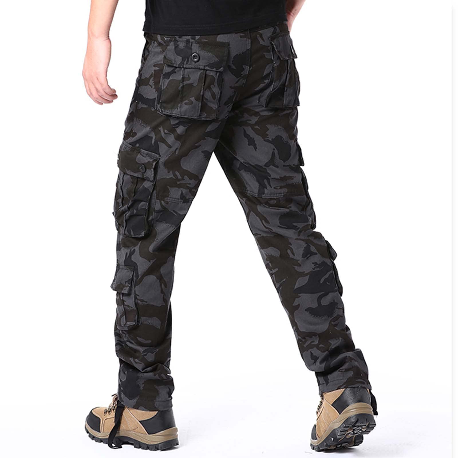 YRxUIAI Pantalon cargo camouflage pour homme - Ample, durable, robuste, léger - Plusieurs poches