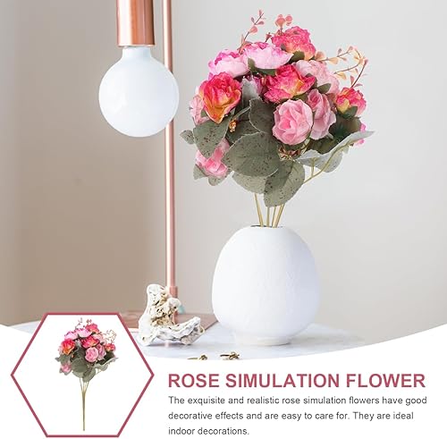 Miniatura 2 de BESPORTBLE 2 centros de mesa de invierno de rosas artificiales para mesa de invierno, decoración de mantel para mesa de rosa, decoración floral de