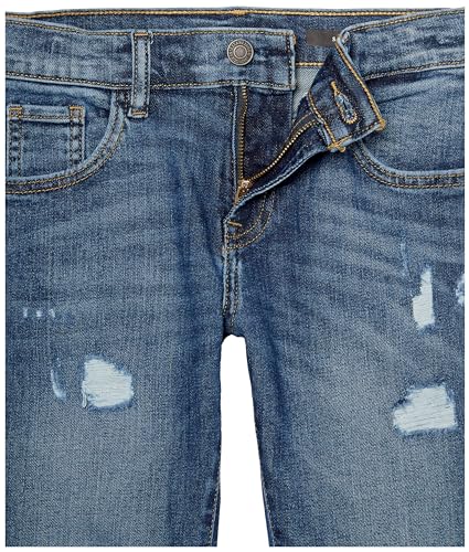 GUESS Jeans Slim Fit com 5 bolsos Eco Stretch para Meninos, Índigo lavado japonês, 10 Anos