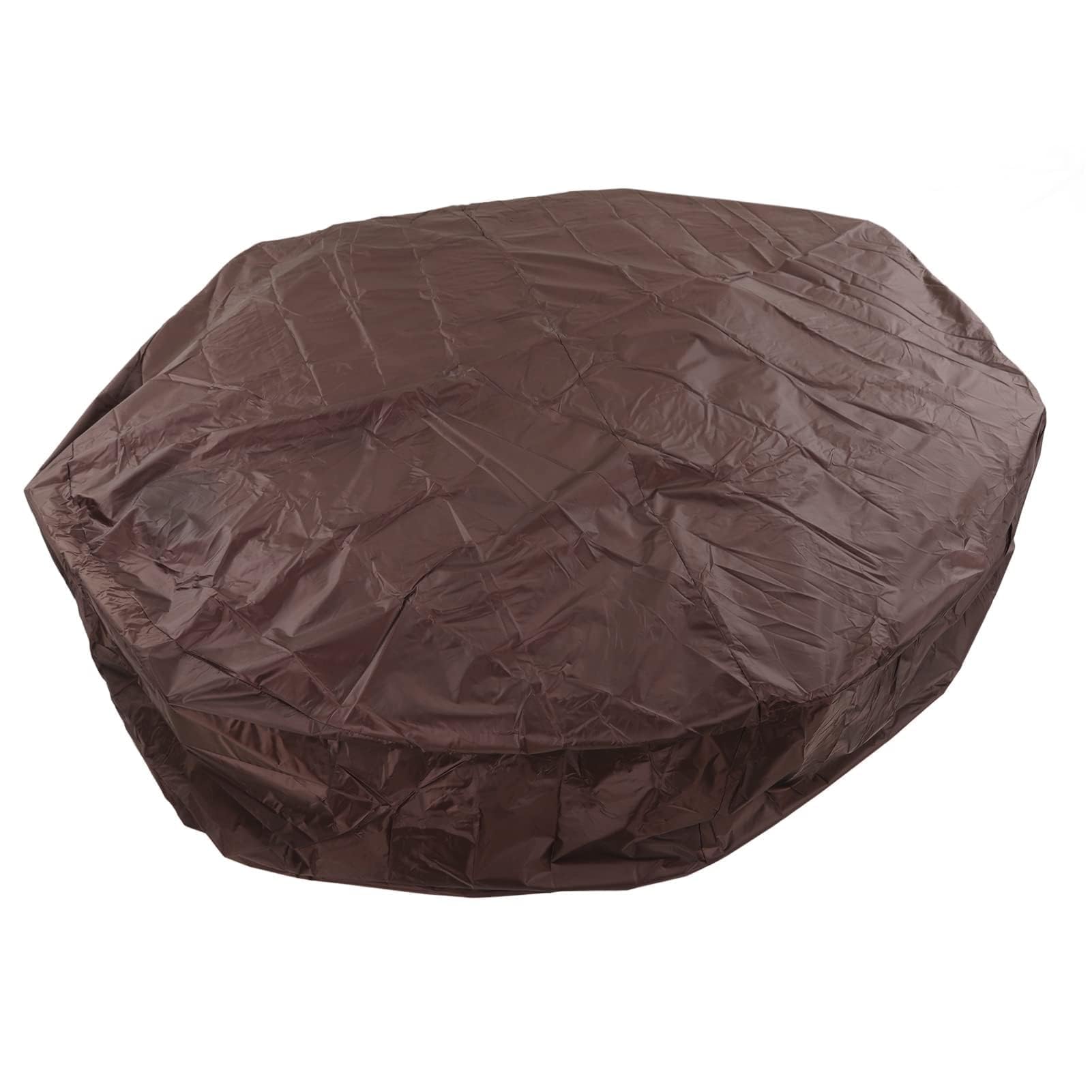 Cubierta Protectora Impermeable para SPA, Redonda, Portátil, Poliéster Tafetán, 190 cm, Exterior, Marrón