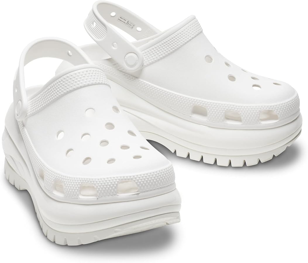 Amazon | [クロックス] Classic Mega Crush Clog 207988 White M3W5