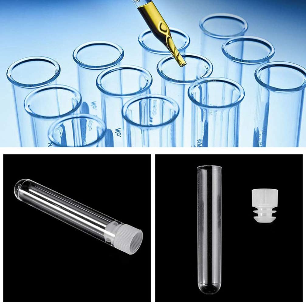 Leere Reagenzgläser transparent mit Deckeln, 50 Stück Reagenzgläser, klares Glas, Reagenzglas for Labor, wissenschaftliche Experimente, Badesalzbehälter, Aufbewahrung, 10 ml