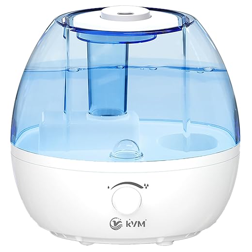 Ultrasonic Cool Mist Humidifier, Quiet Air Humidifiers for Bedroom, Nursery, Office, & Indoor Plants, 360 Rotation Nozzle & 2L Water Tank & Night Light