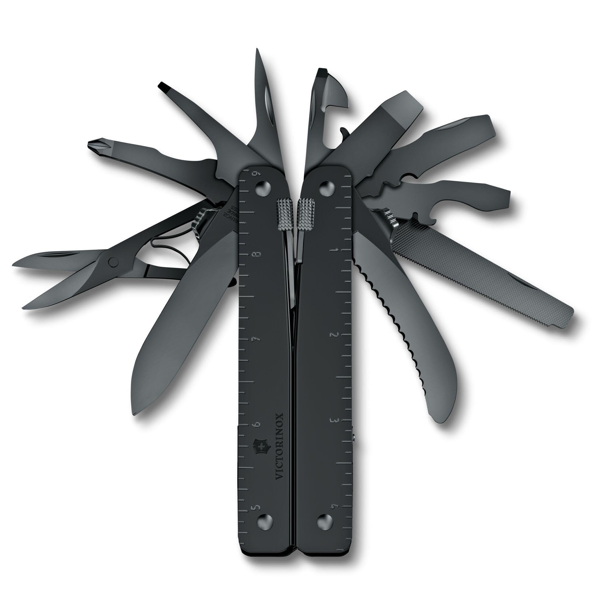 VICTORINOX MXBS Swiss Tool Spirit Szwajcarski scyzoryk, 26 funkcji, narzędzie wielofunkcyjne, w zestawie szczypce, śrubokręt, otwieracz do puszek, nylonowy futerał na pasek, srebrny
