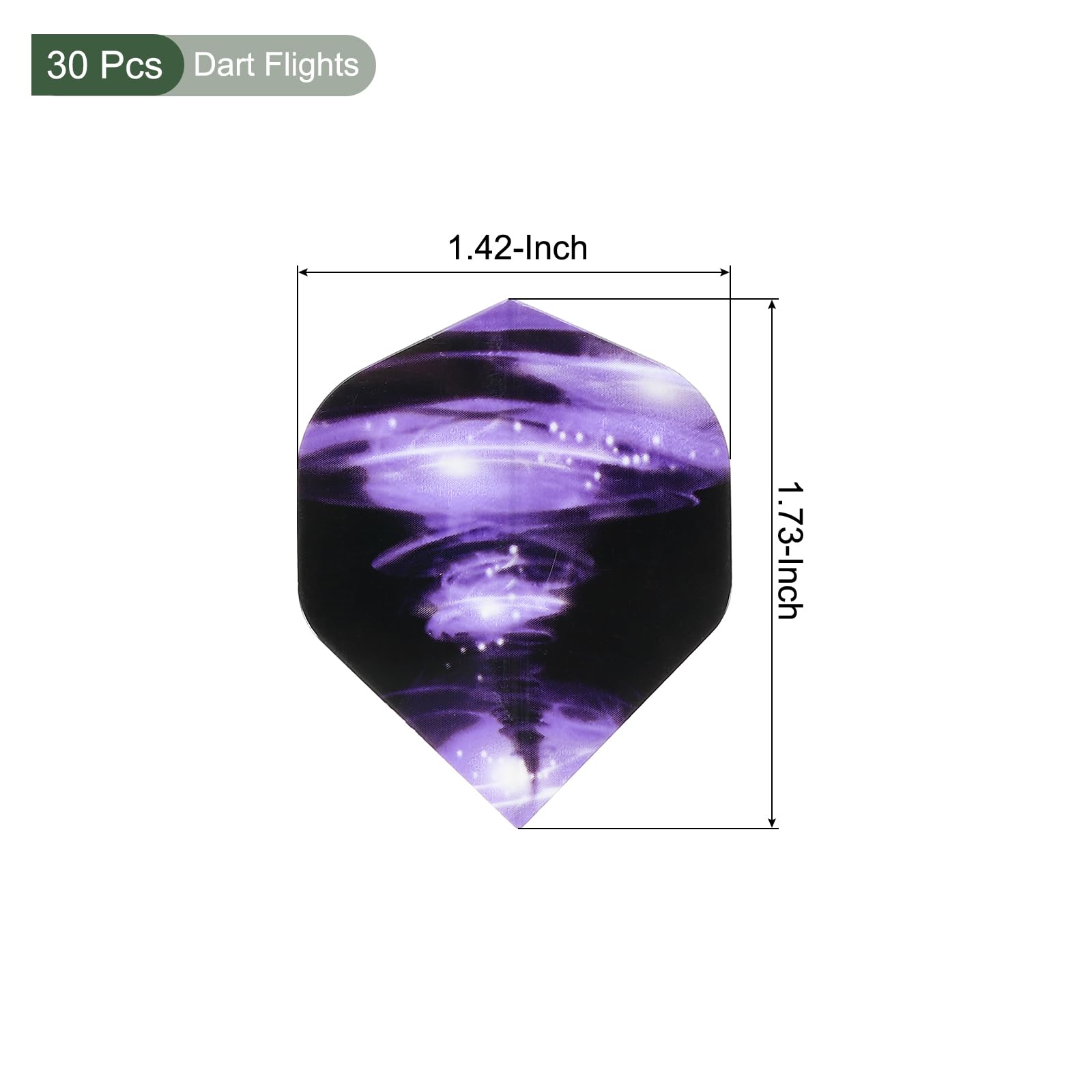 YOKIVE 30 Pcs Standard Dart Flights, Outdoor Extra Thick Standard Darts Flights Accessory Replacements Parts Storm Pattern | Enhanced Performance (Purple)