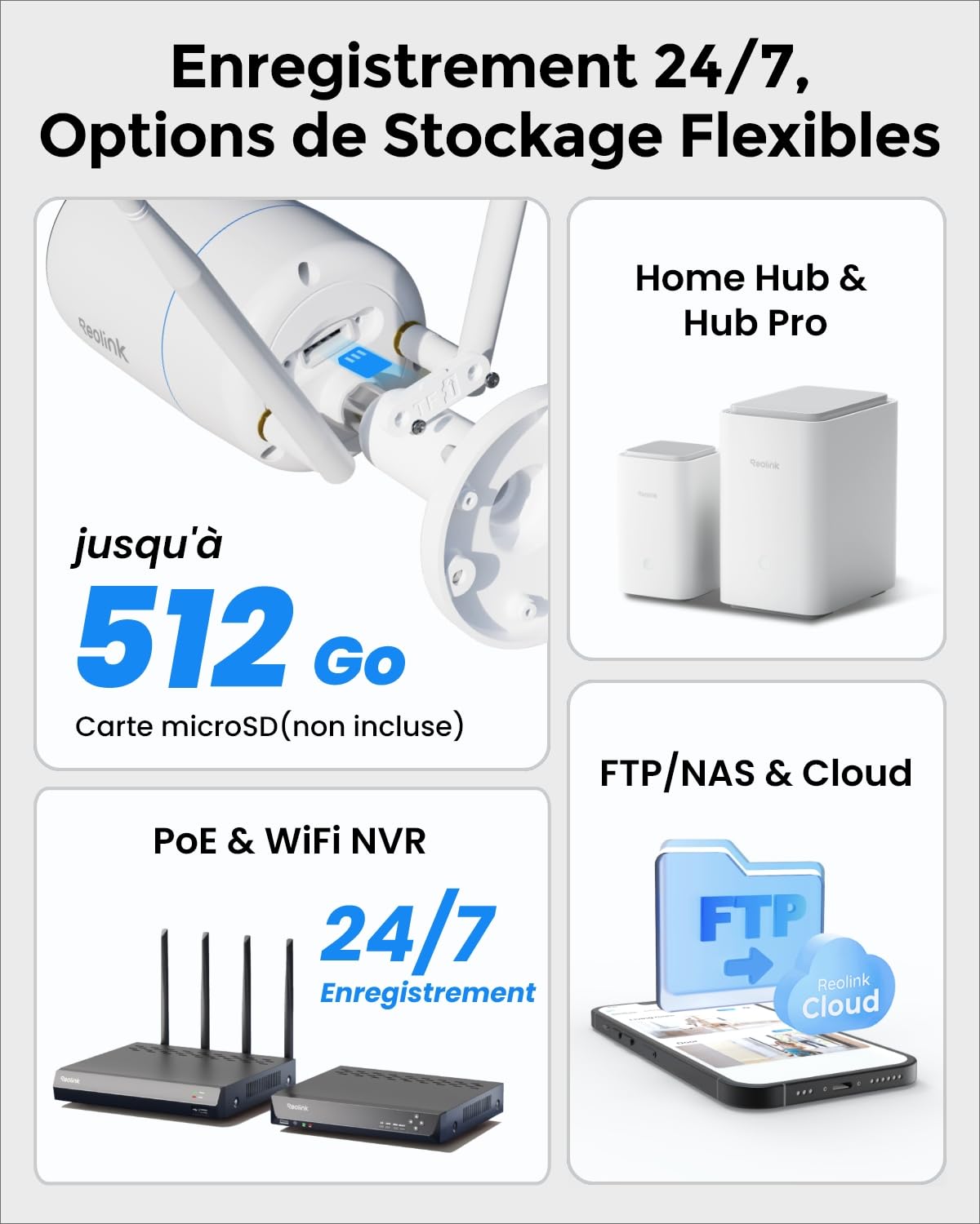 Reolink 4K Wi-Fi 6 Caméra Surveillance Extérieure, Détection Personne/Véhicule/Animal, Caméra IP Filaire 2,4/5 GHz, Vision Nocturne en Couleur, Boîtier Métallique IP67, Audio Bidirectionnel, RLC-810WA