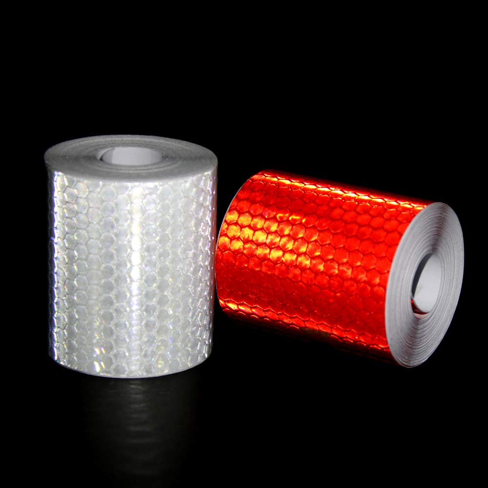 SUPERTOOL 4 rollen reflecterende tape 3 m x 50 mm, fluorescerend plakband met hoge zichtbaarheid, veiligheidsband voor het wegverkeer, lichtband ( blauw en wit SUPERTOOL 4 rollen reflecterende tape 3 m x 50 mm, fluorescerend plakband met hoge zichtbaarheid, veiligheidsband voor het wegverkeer, lichtband ( blauw en wit