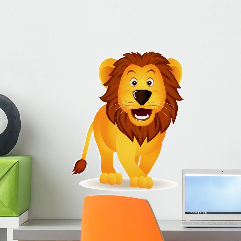 Wallmonkeys Wall Decals Funny Lion Isolated Peel and Stick Wall Decal, 18 x 13