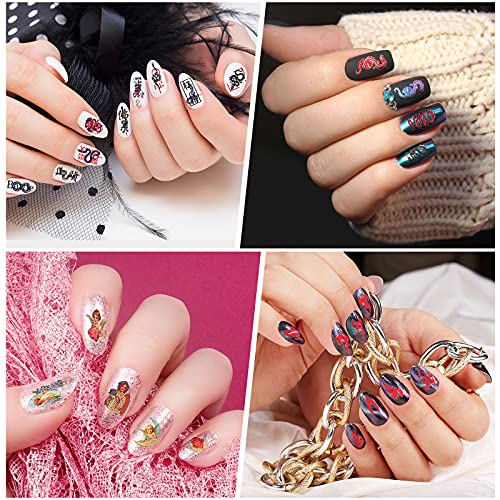 48 Blätter Drachen Engel Schlange Nagel Kunst Abziehbilder Aufkleber 3D Wassertransfer Nagel Abziehbilder Chinesisch… – Bild 6