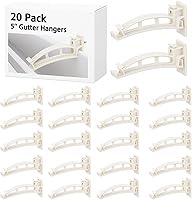 Geelin 20-Pack 5" K-Style Hidden Gutter Hangers - Durable Vinyl Brackets for Sagging Roof Gutters Repair, White
