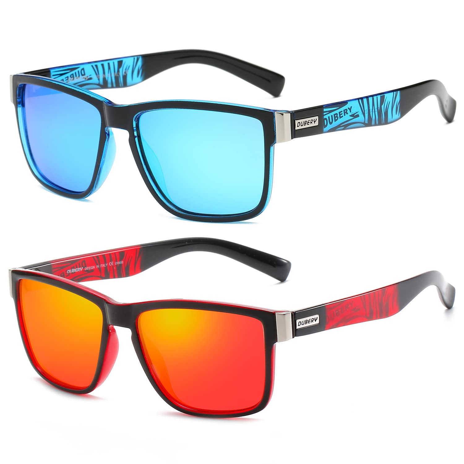 DUBERYVintage Polarized Sunglasses for Men Women Retro Square Sun Glasses D518