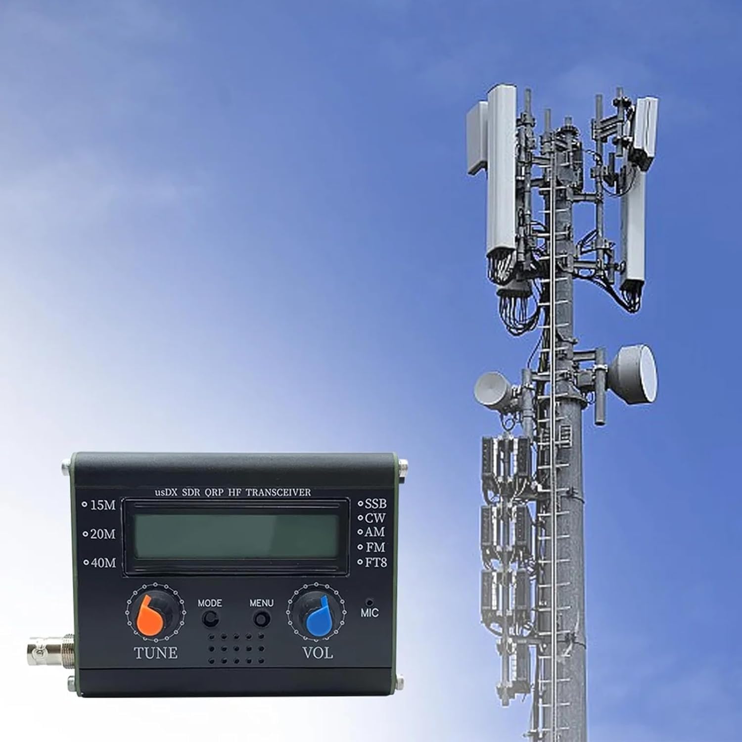 Putikeeg Émetteur-récepteur TR USDX 3 bandes USDX multimode QRP assemblé avec étui