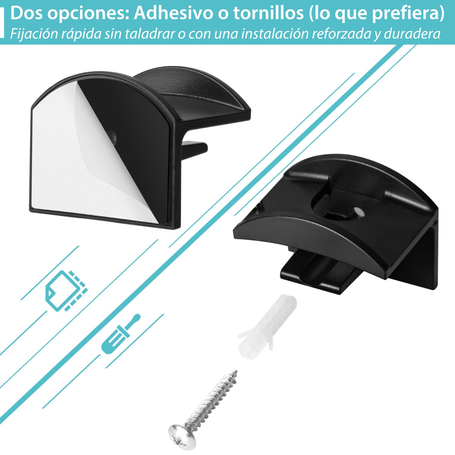 Colgador Gorras Organizador Negros – 10 Ganchos Pared (2 en 1 Adhesivo o Tornillos) Perchero Modular para Gorra Abrigo Ligero Auriculares Llaves Cuelga Hasta 1 Kg Estilo Moderno para Hogar y Armario