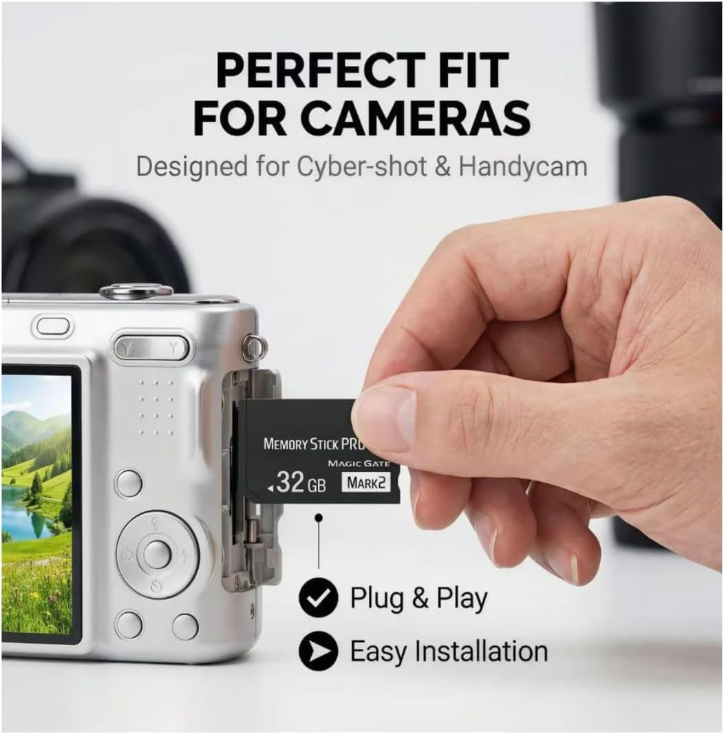 Original 32GB Memory Stick pro Duo (Mark2) for PSP1000 2000 3000 ，Camera MemoryCard