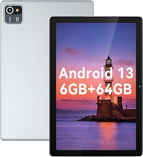 Paxodo Tablet 10 pulgadas Android 13 Qauad Core 1280x800 IPS Pantalla táctil 5MP+8MP Dual Camer 2GB+4GB RAM 64GB ROM 128GB SD Expansión 5000mAh