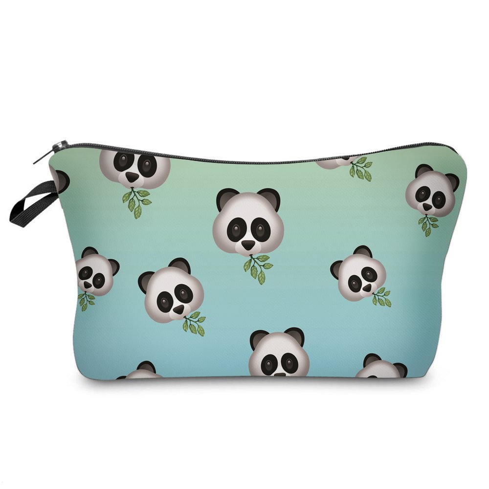 Smallbox Cute Funny Cute Girls Series Funny Life 3D Printing Cosmetic Bag Pencil Case (Panda)