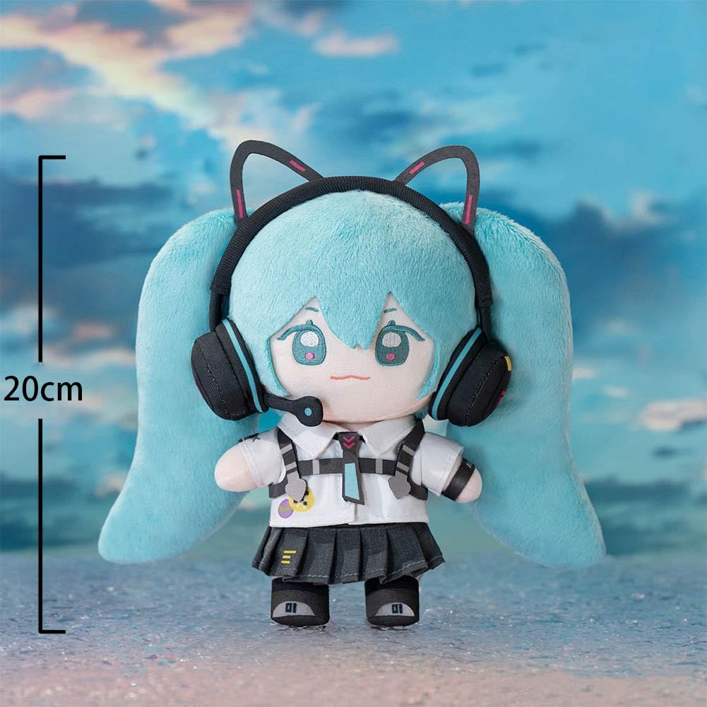 Miku Plüschfiguren, Anime, Miku, gefüllte Plüschfigur, 20 cm, stehender Charakter, weiches Anime-Kissen, Heim-Plüschkissen, Sofa, Dekoration, Bettwäsche, Geschenk