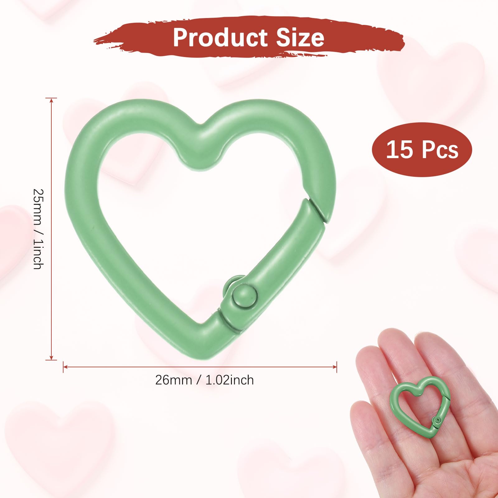 Heart Shaped Snap Clip - Trigger Keychain Clip Spring Snap Hook Use for Backpacks Key Chains