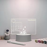 Vista 1 de Rewritable Led Light Drawing Board, Clear White Led Message Board with Light, Acrylic Led Note Board Light Up Calendar with Stand for Desk Fridge #