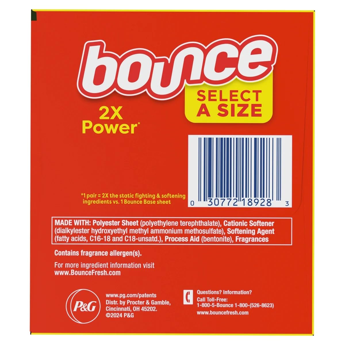 Bounce 2 hojas de secadora eléctrica, frescas al aire libre, 400 hojas